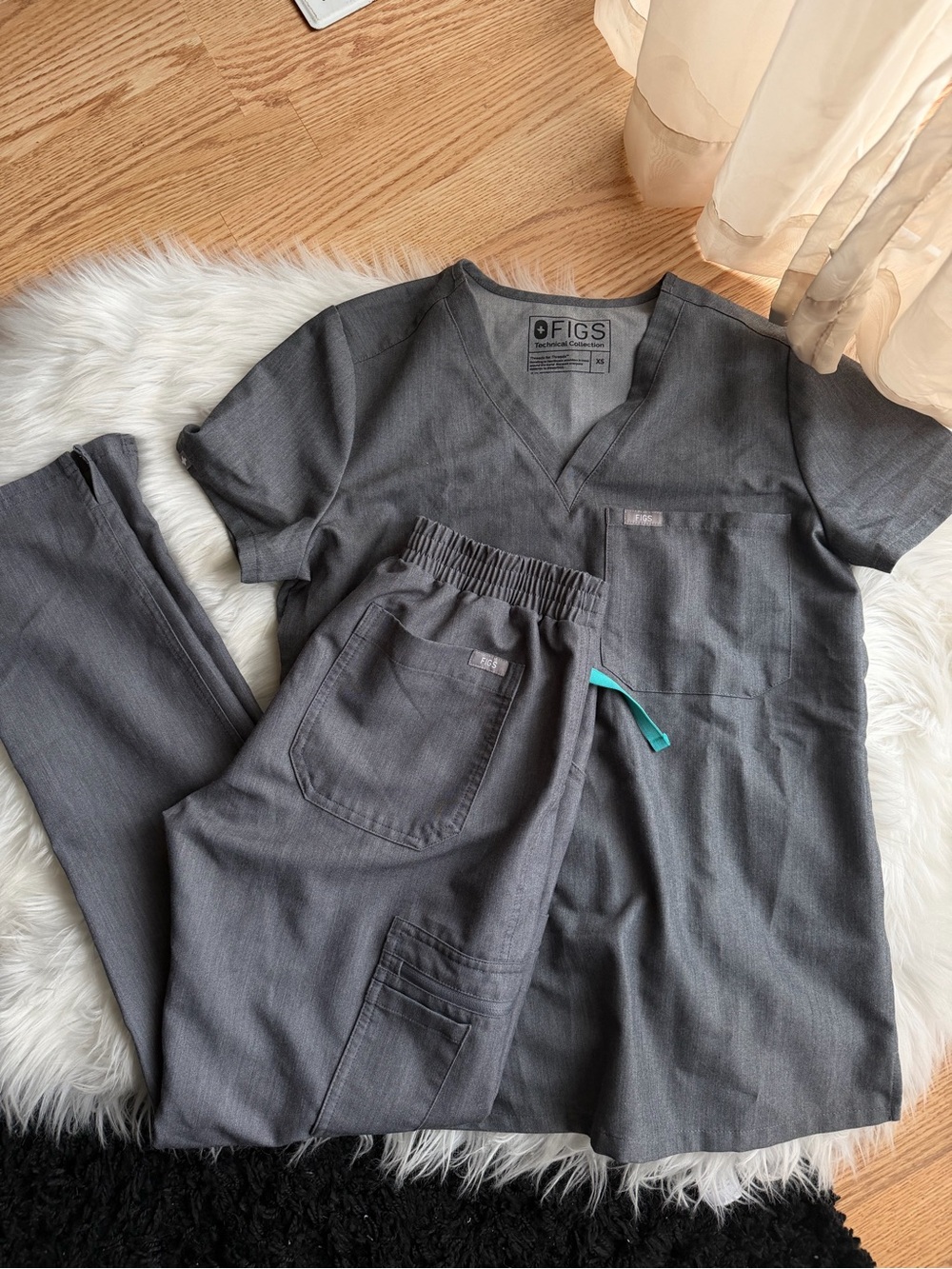 Figs Gray Scrub Top and Pants